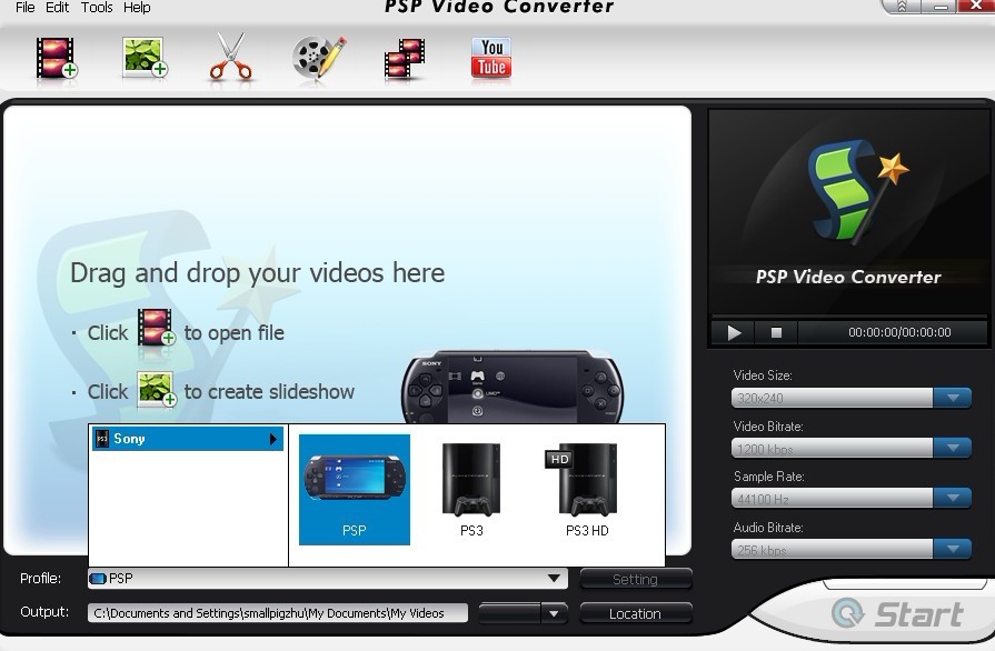 convert videos to psp