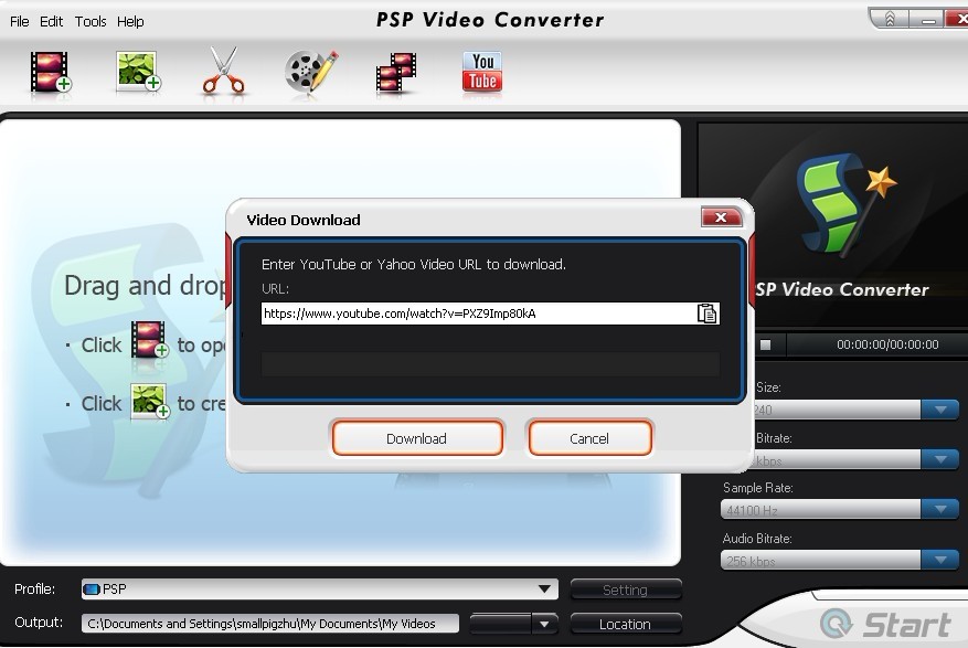 download youtube videos to psps