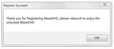 blazedvd pro register successfully