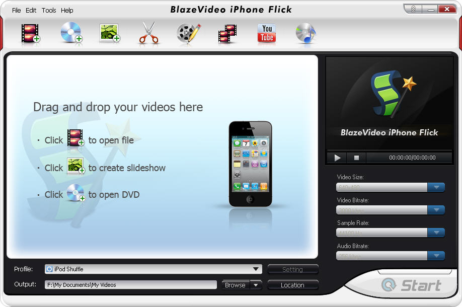 BlazeVideo  iPhone Flick screen shot
